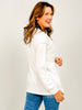 Long Sleeve Textured Knit Top with Round Neckline