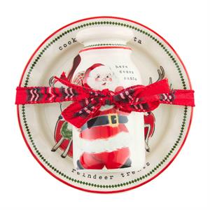 Vintage Santa Milk & Cookies Set