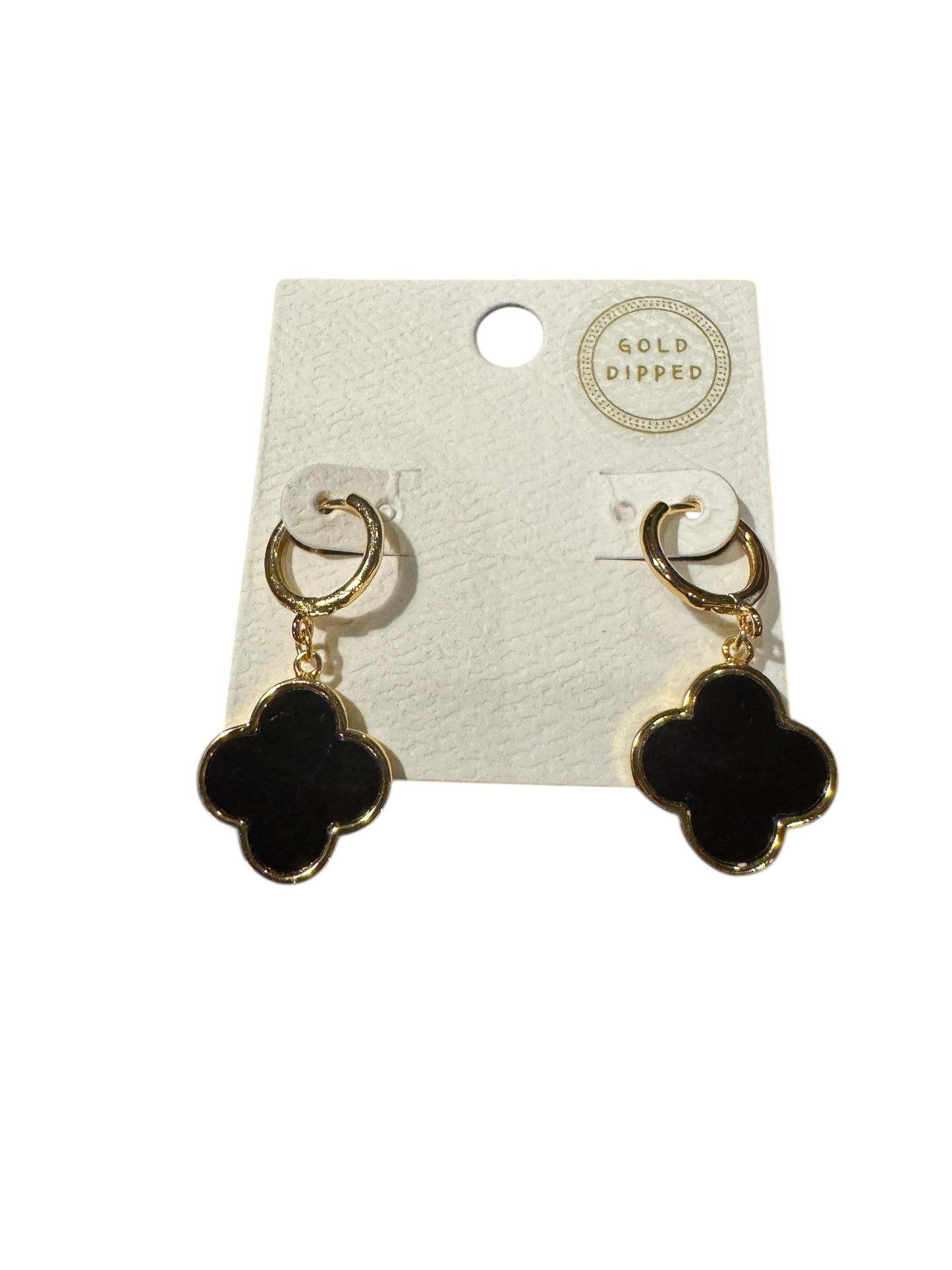 Black Flower Huggie
