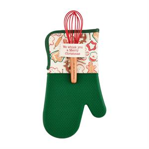 Christmas Oven Mitt & Whisk Set