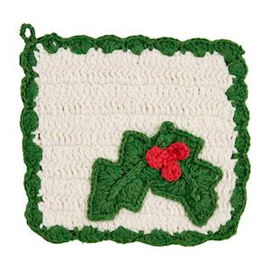 Mud Pie Christmas Icon Crochet Pot Holder