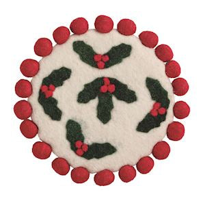 Mud Pie Christmas Felted Trivet