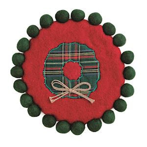 Mud Pie Christmas Felted Trivet