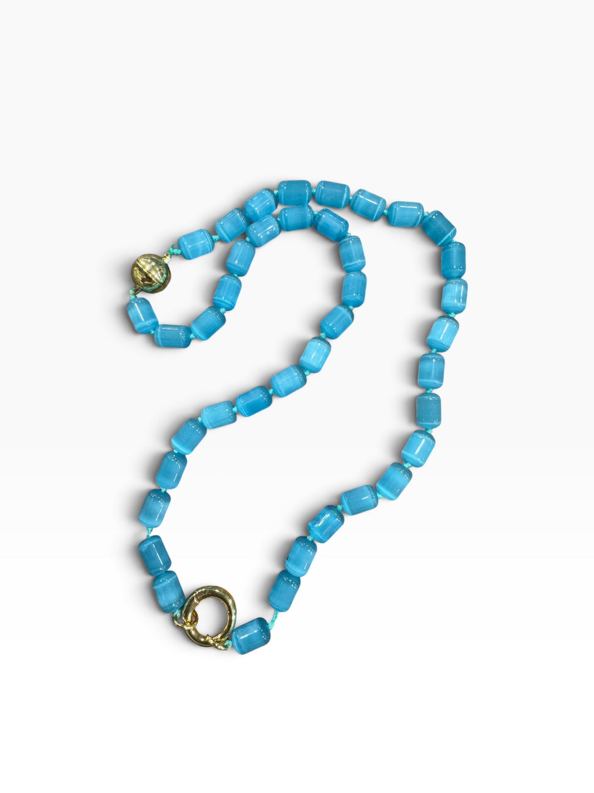 Beads Necklace  #7 Blue Size 18" length