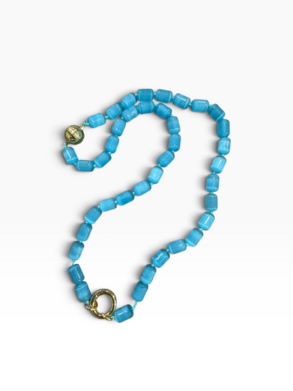 Beads Necklace  #7 Blue Size 18" length