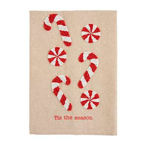 MUD PIE CHRISTMAS BEADED HAND TOWEL