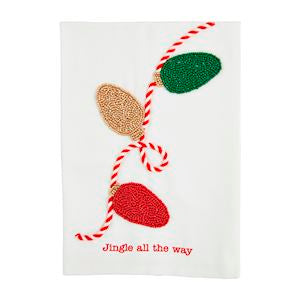 MUD PIE CHRISTMAS BEADED HAND TOWEL