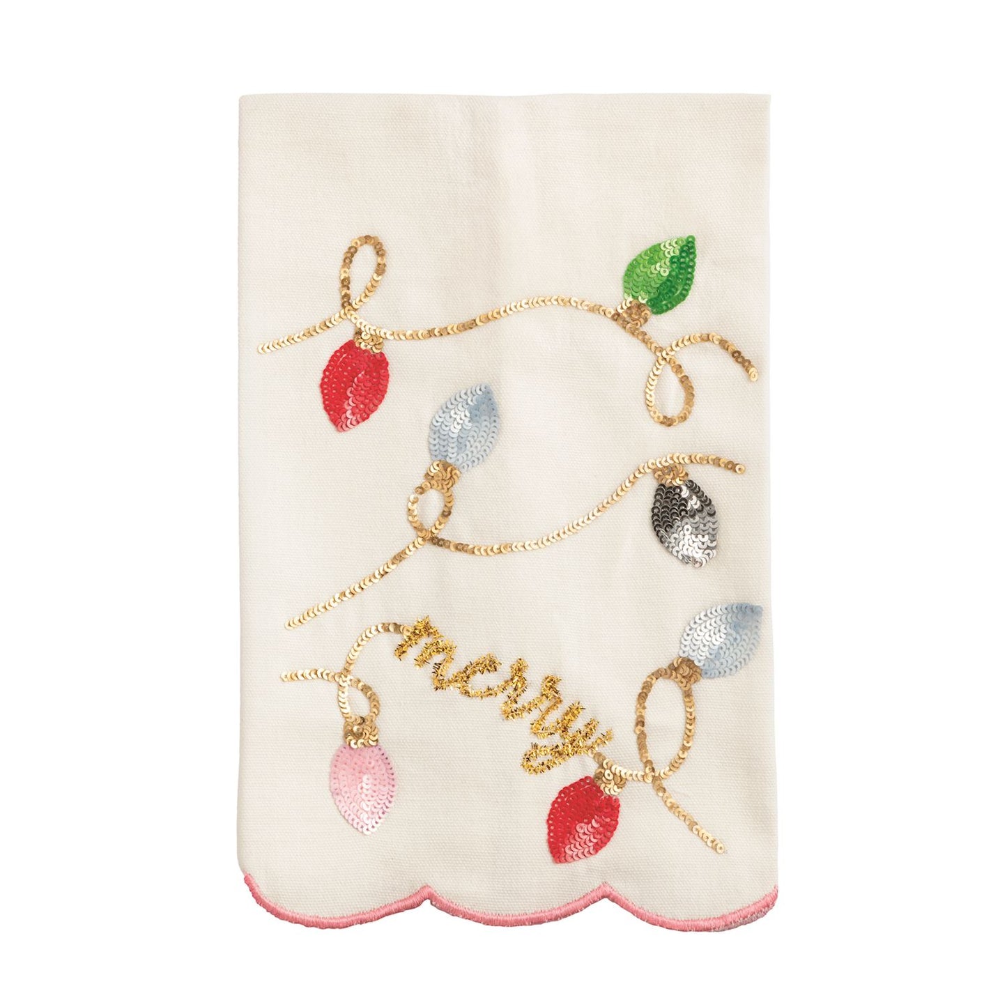 Mud Pie Christmas Sequin Hand Towel