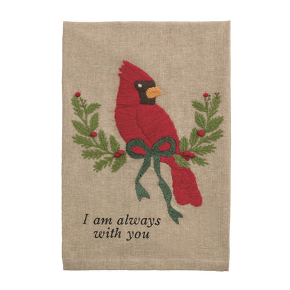 Mud Pie Cardinal Embroidered Towel