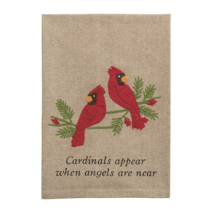 Mud Pie Cardinal Embroidered Towel