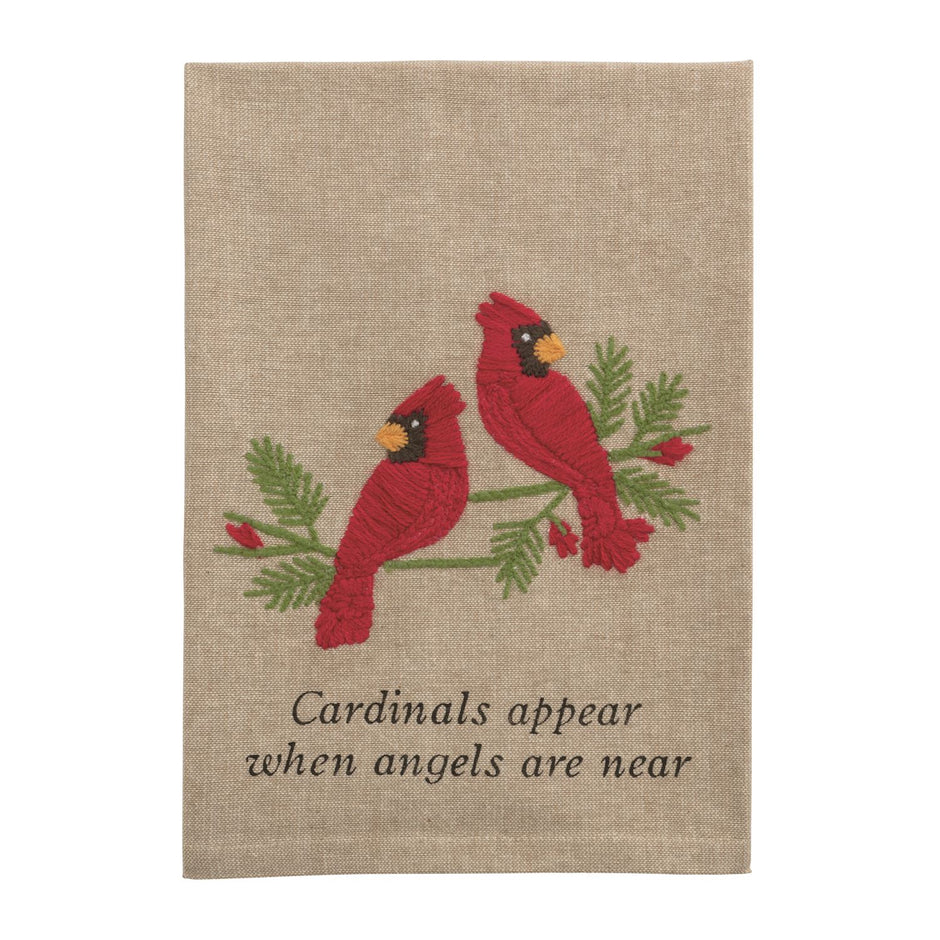 Mud Pie Cardinal Embroidered Towel