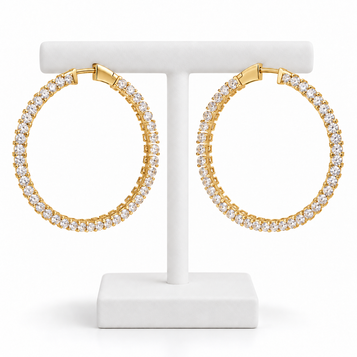 45MM Gold/Silver Round Inside Out Earring