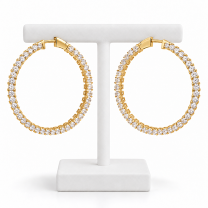 45MM Gold/Silver Round Inside Out Earring