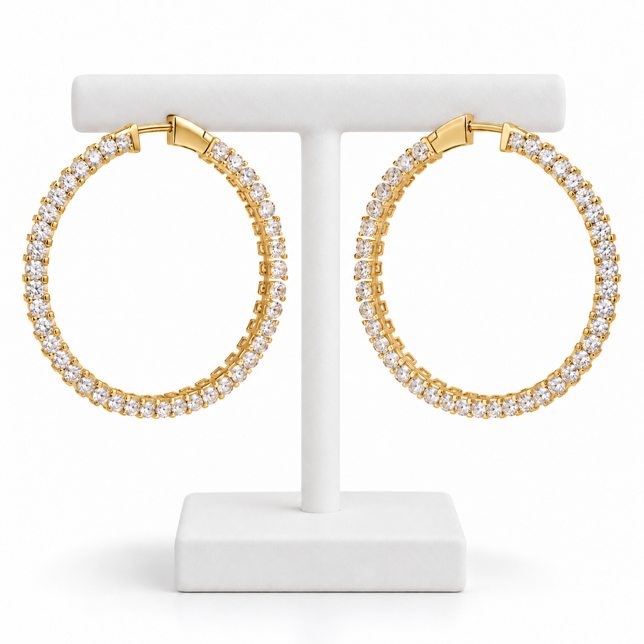 45MM Gold/Silver Round Inside Out Earring