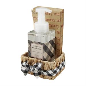 Check Soap & Guest Towel Basket Set