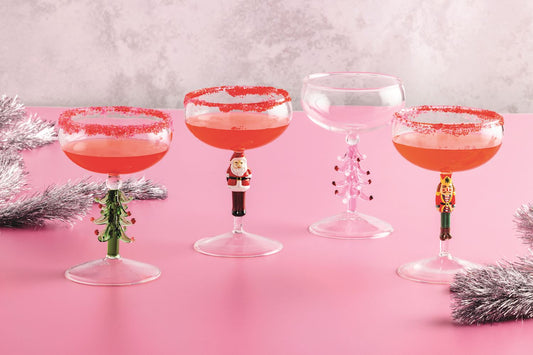 Mud Pie Christmas Coupe Glass