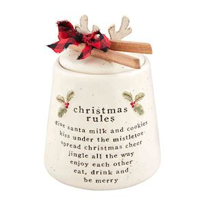 Christmas Rules Cookie Jar Set