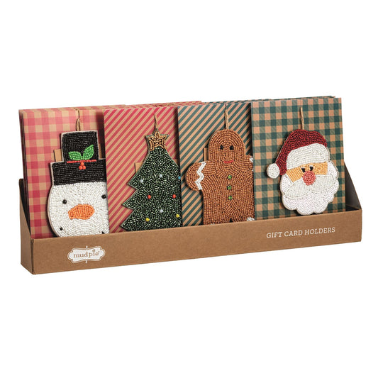 MUD PIE BEADED GIFT CARD ORNAMENTS