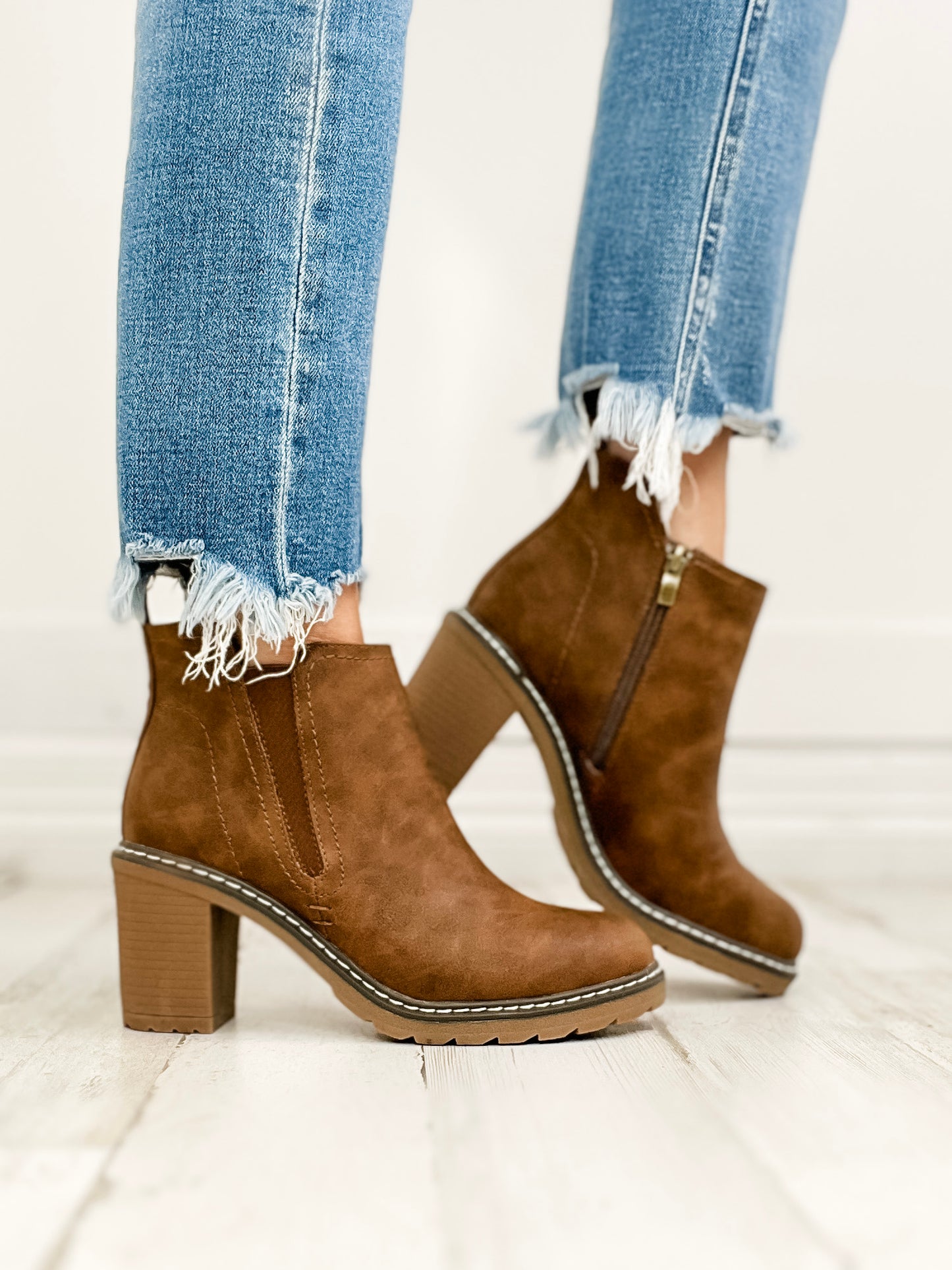 Corkys BITE ME Booties in Dark Cognac