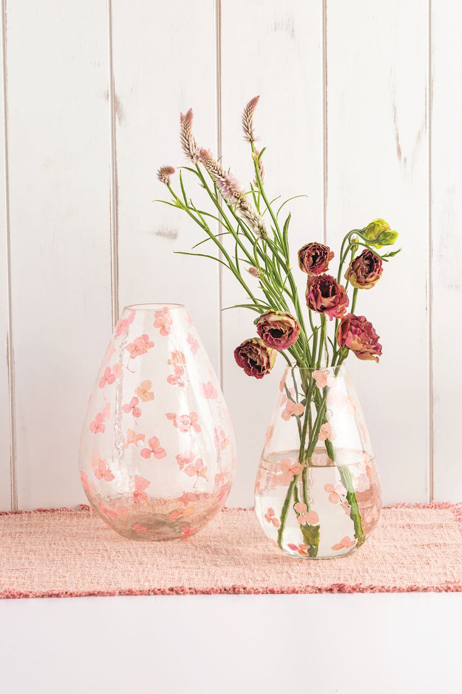 Mud Pie Pink Pressed Flower Vase