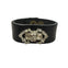Geometric Brooch Leather Cuff Bracelet
