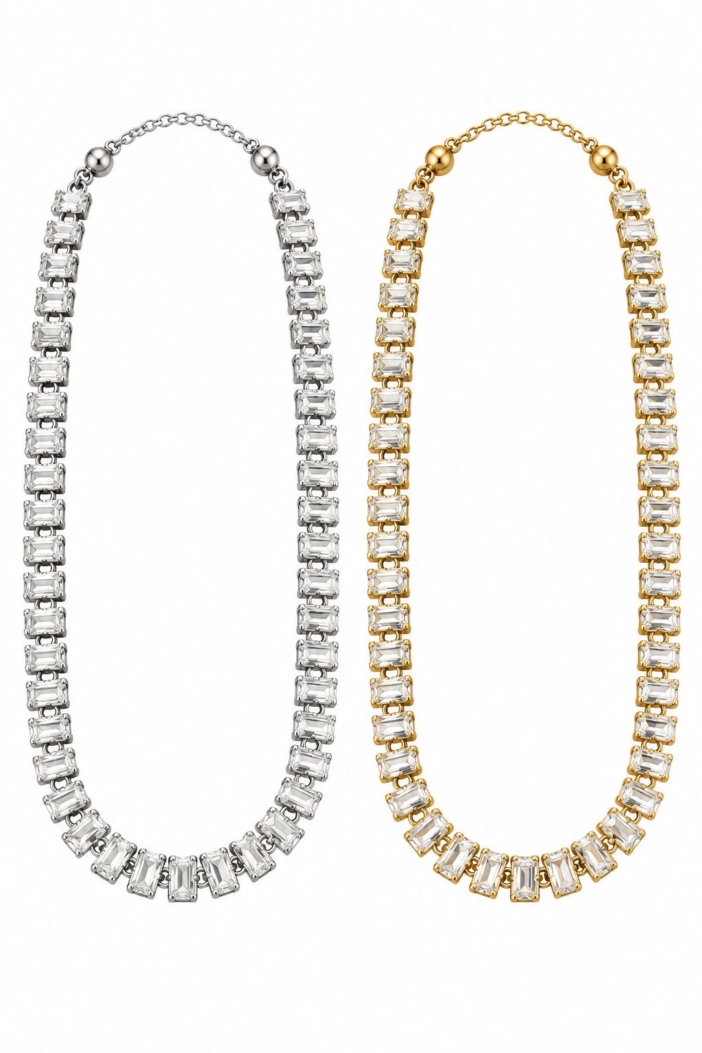 Baguette Clear Crystal Necklace