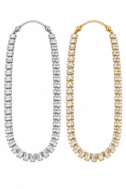 Baguette Clear Crystal Necklace