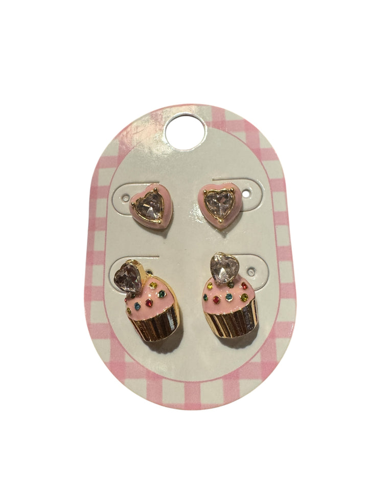 Heart & Cupcakes Earring Set
