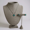 CZ Micro Pave Crystal Necklace and Earrings in Tiffany Blue