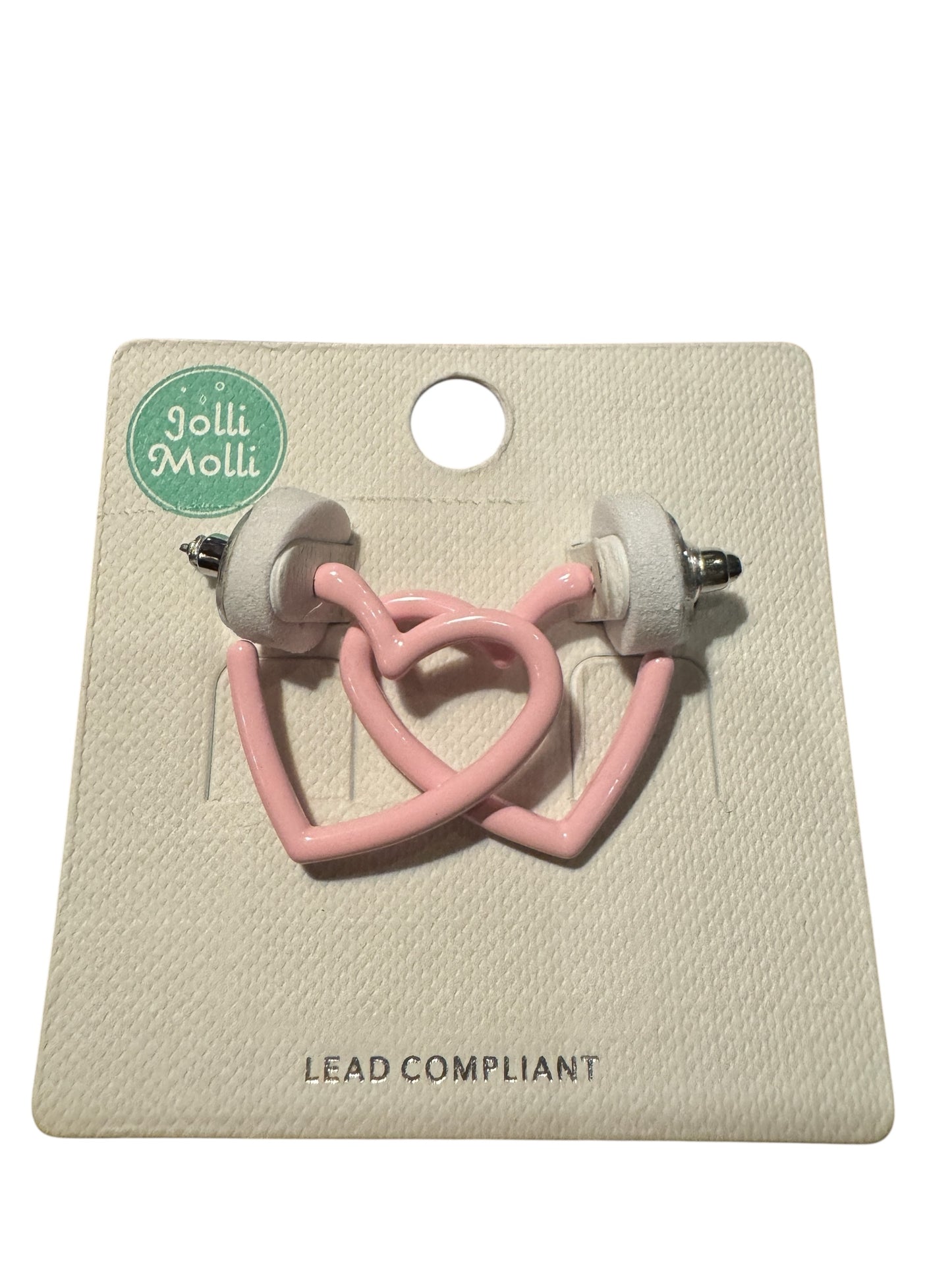 Pink Enamel Heart Hoop Earring