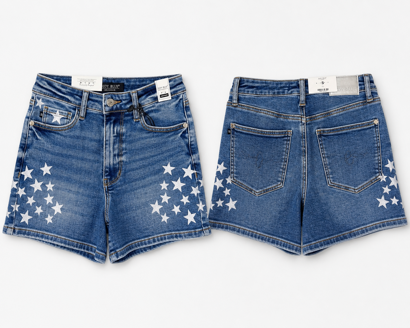 Judy Blue HW Slim Short Star Splatter