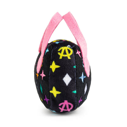 Haute Diggity Dog - Black Monogram Chewy Vuiton Handbag Squeaker Dog Toy: Small / Mini