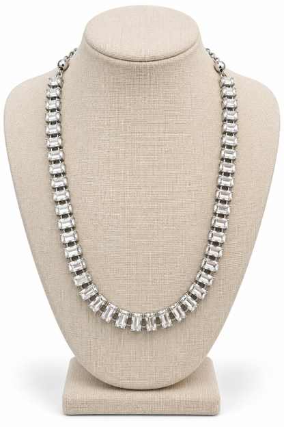 Baguette Clear Crystal Necklace