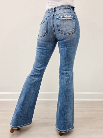 Risen RIDGE Tummy Control Mid-Rise Flare Jeans