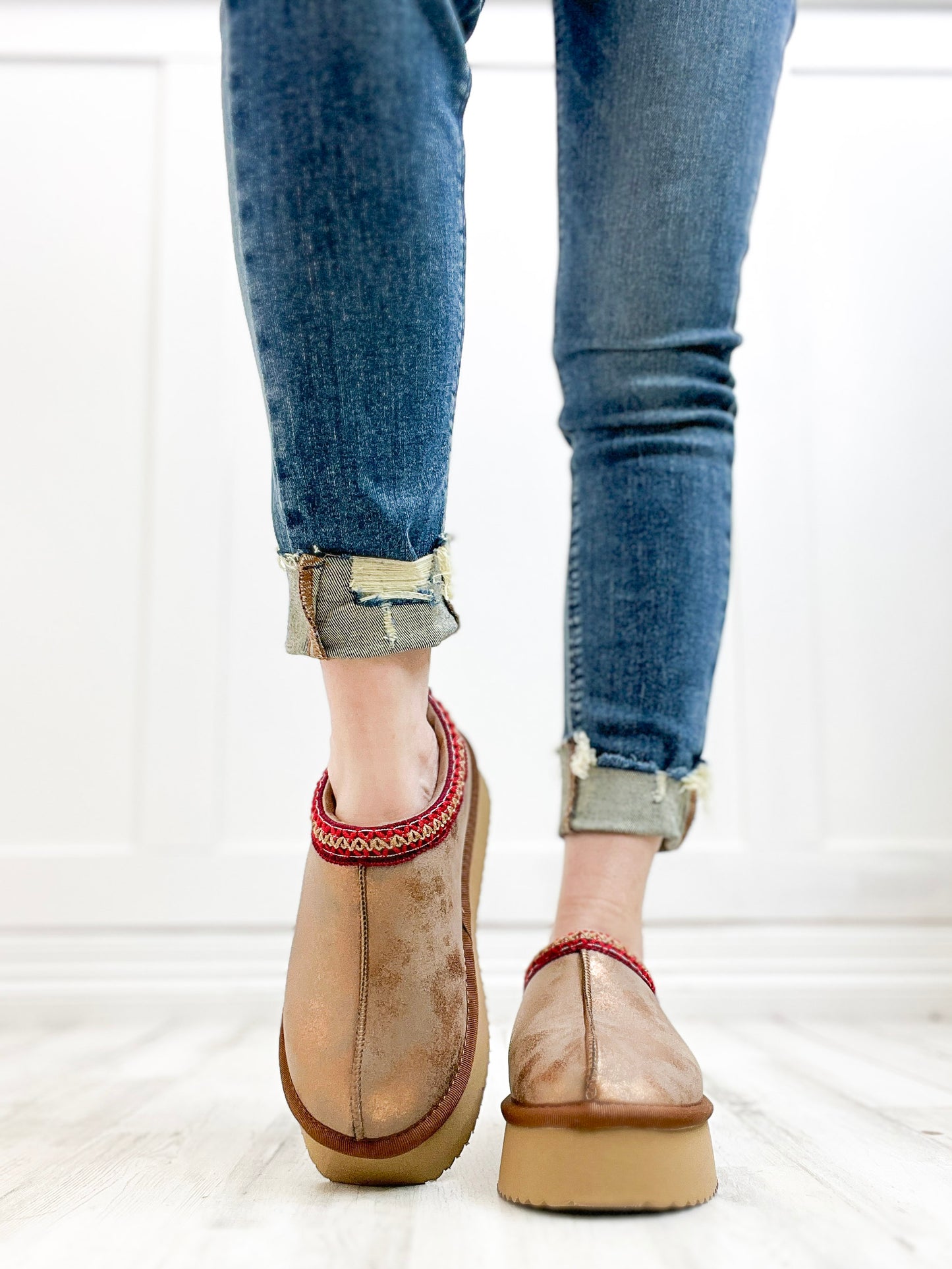 Corkys Pillow Talk Booties in Washed Bronze Metallic