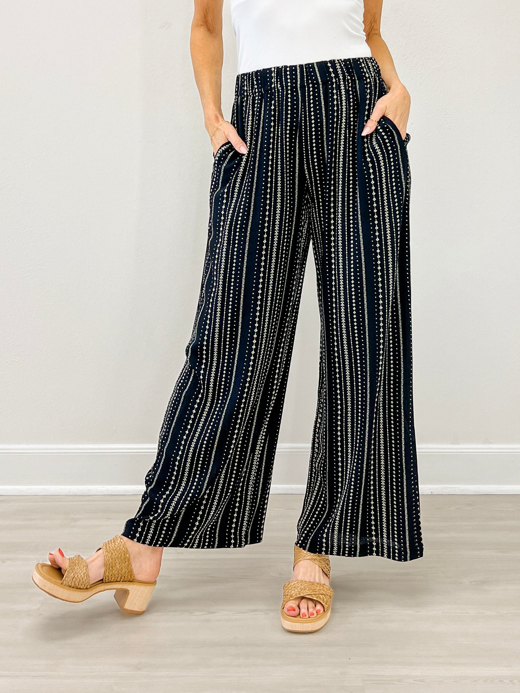 Flowy Wide Leg Printed Pants