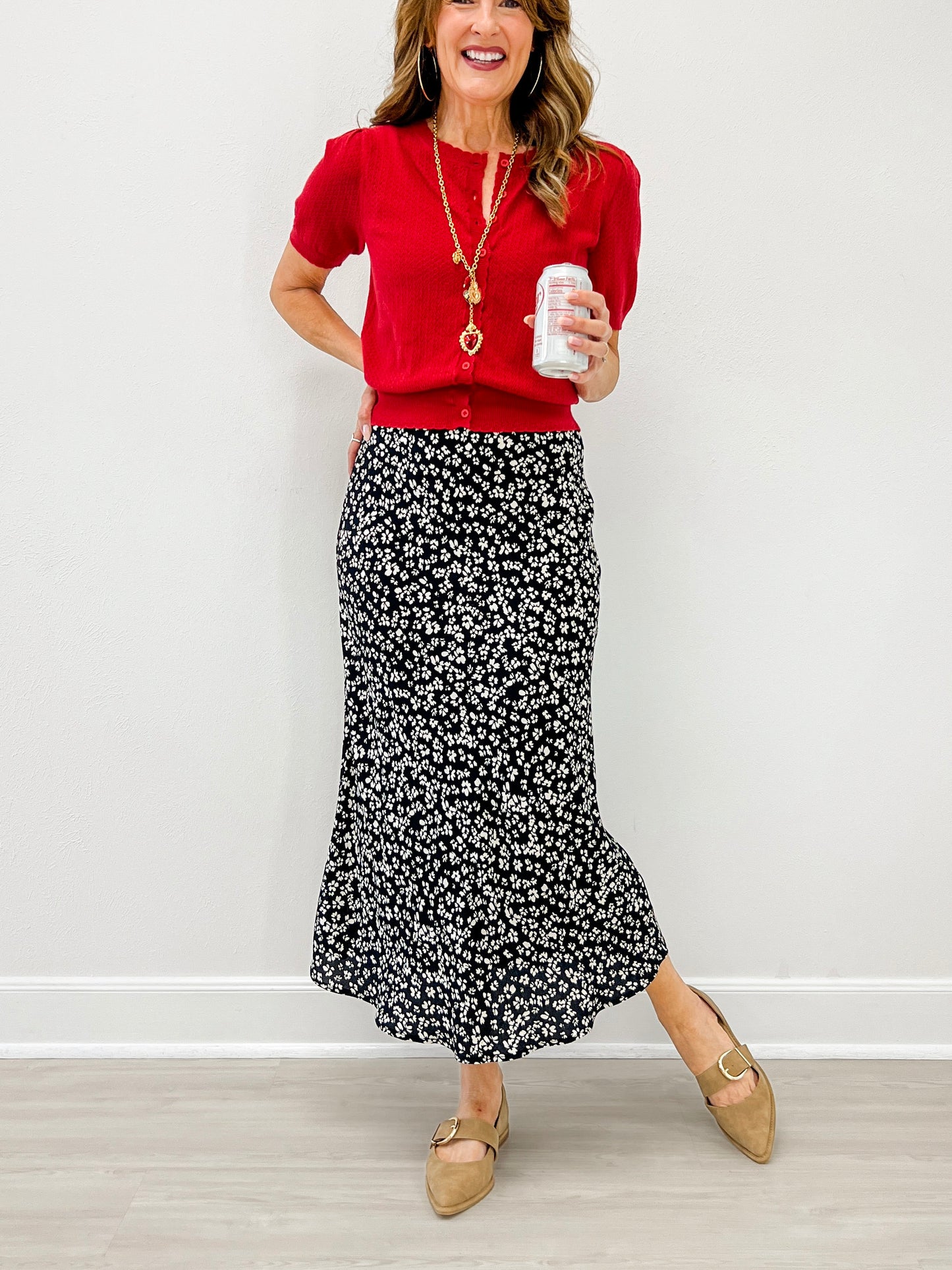 Floral Printed Midi Skirt