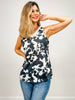 Cow Spotted Print Sleeveless Woven Top
