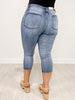 Judy Blue SASHA Mid-Rise Contrast Wash No Distressing Capri Denim Jeans