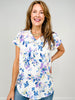 Dolman Short Sleeve Floral Print Top
