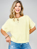 Short Dolman Sleeve Washed Knit Top