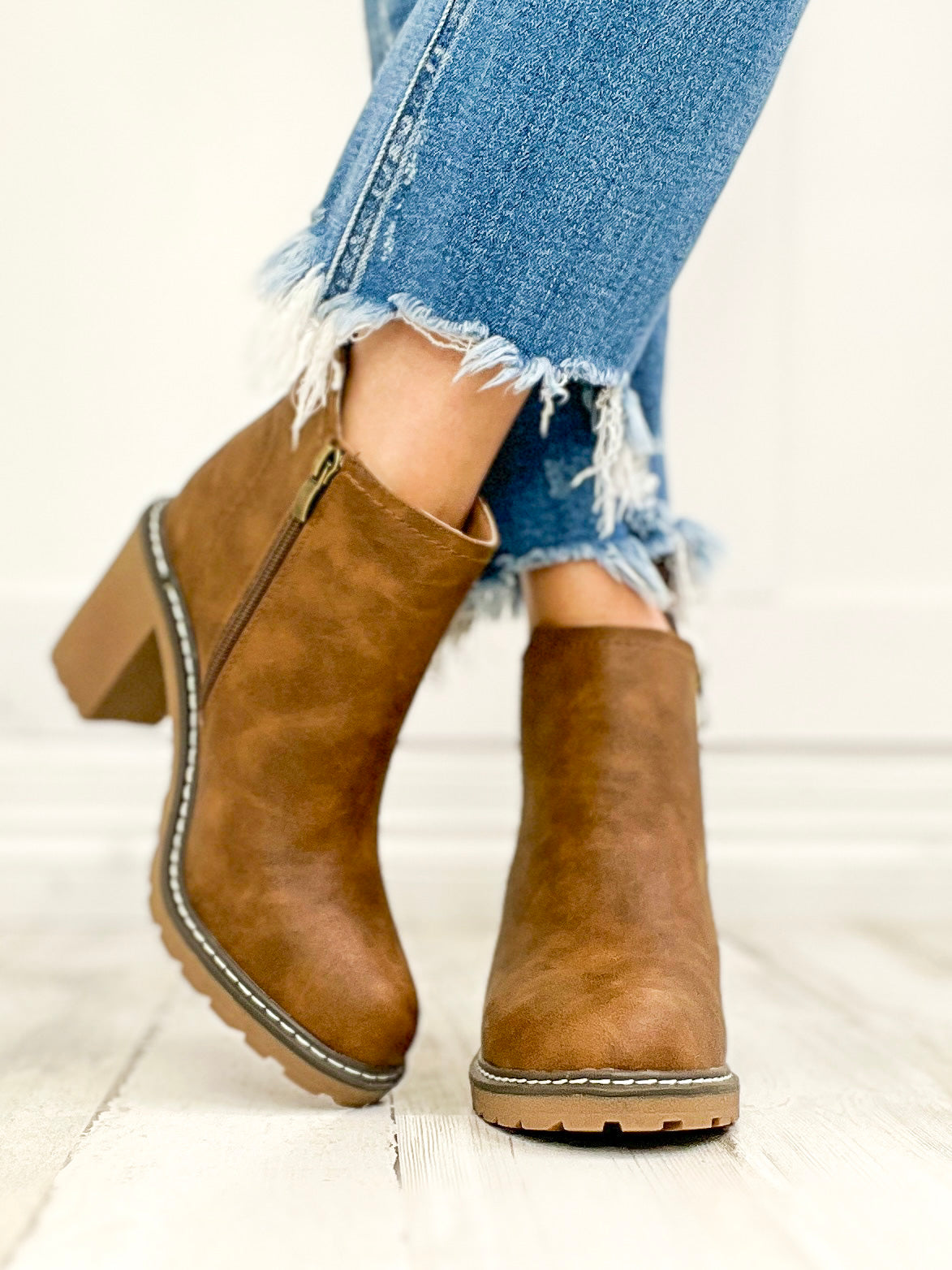 Corkys BITE ME Booties in Dark Cognac