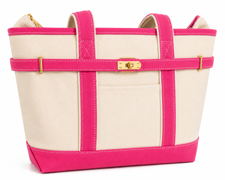 Waterproof Canvas Boat Bag - Dark Pink