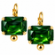 Crystal Bead Drop Earrings in Emerald