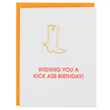 Chez Gagne Greeting Cards - Birthday Paper Clip Letterpress Card