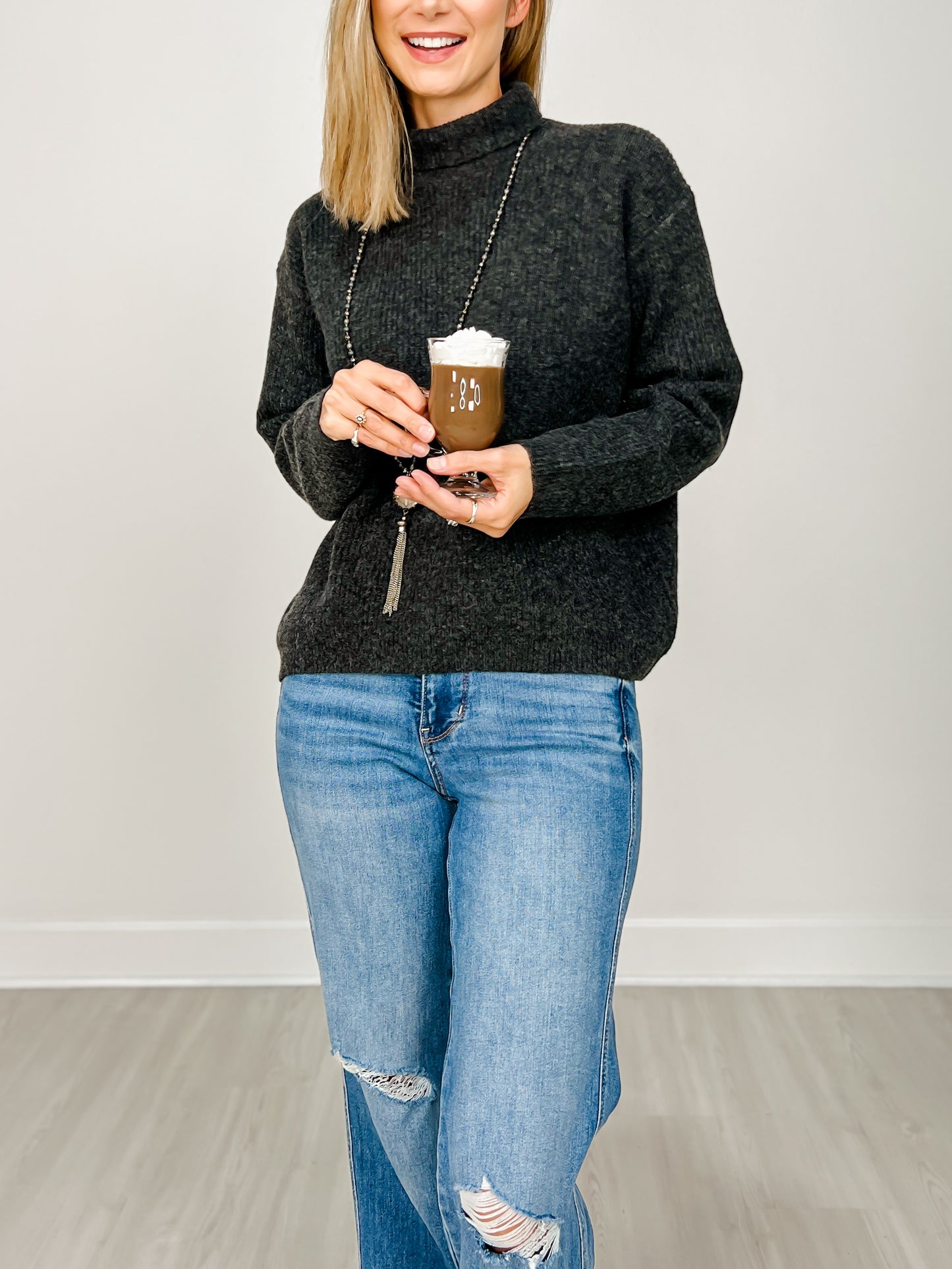 Long Sleeve Luxe Ribbed Turtleneck Sweater