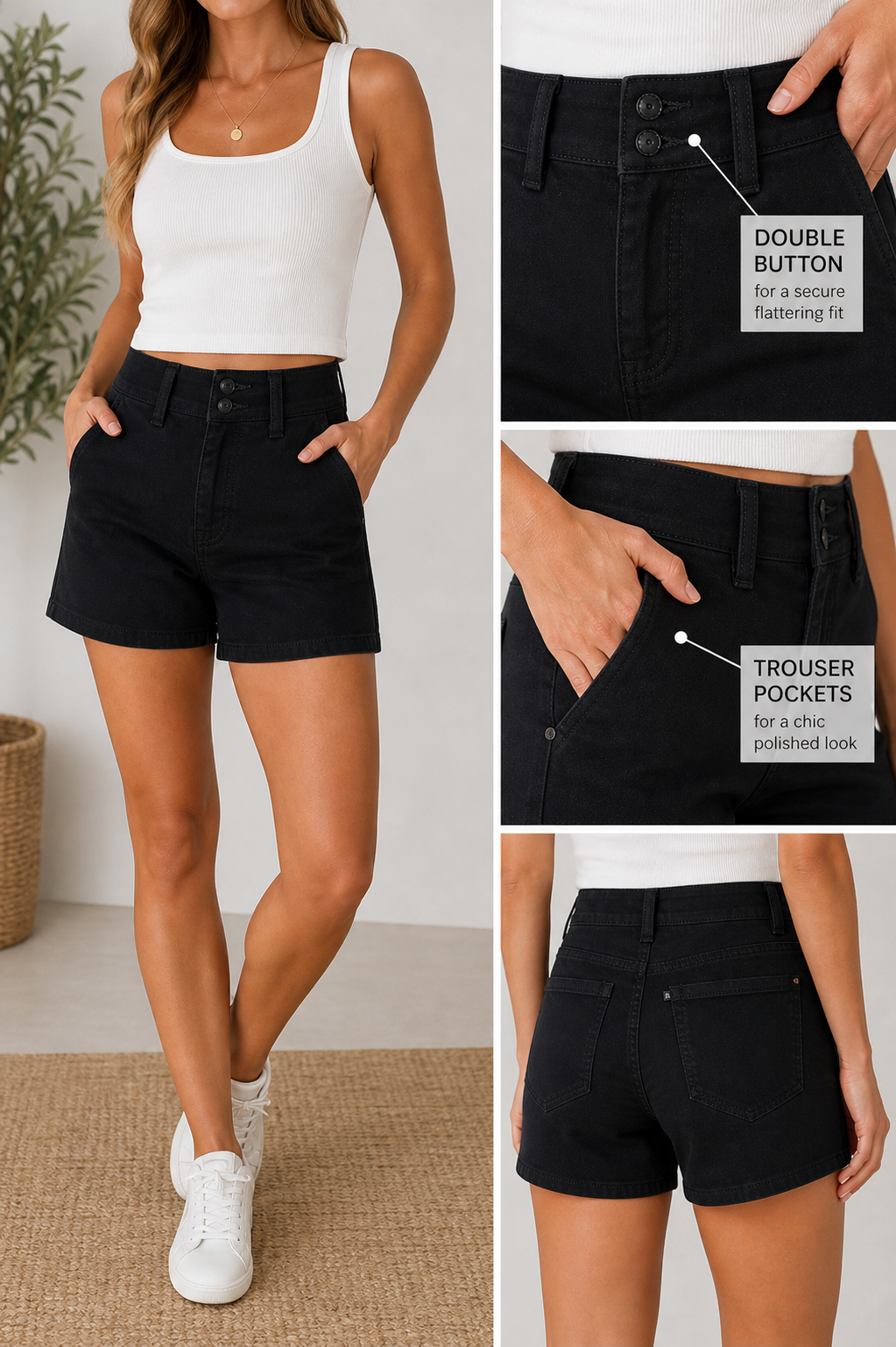 Judy Blue HW Black Trouser Short