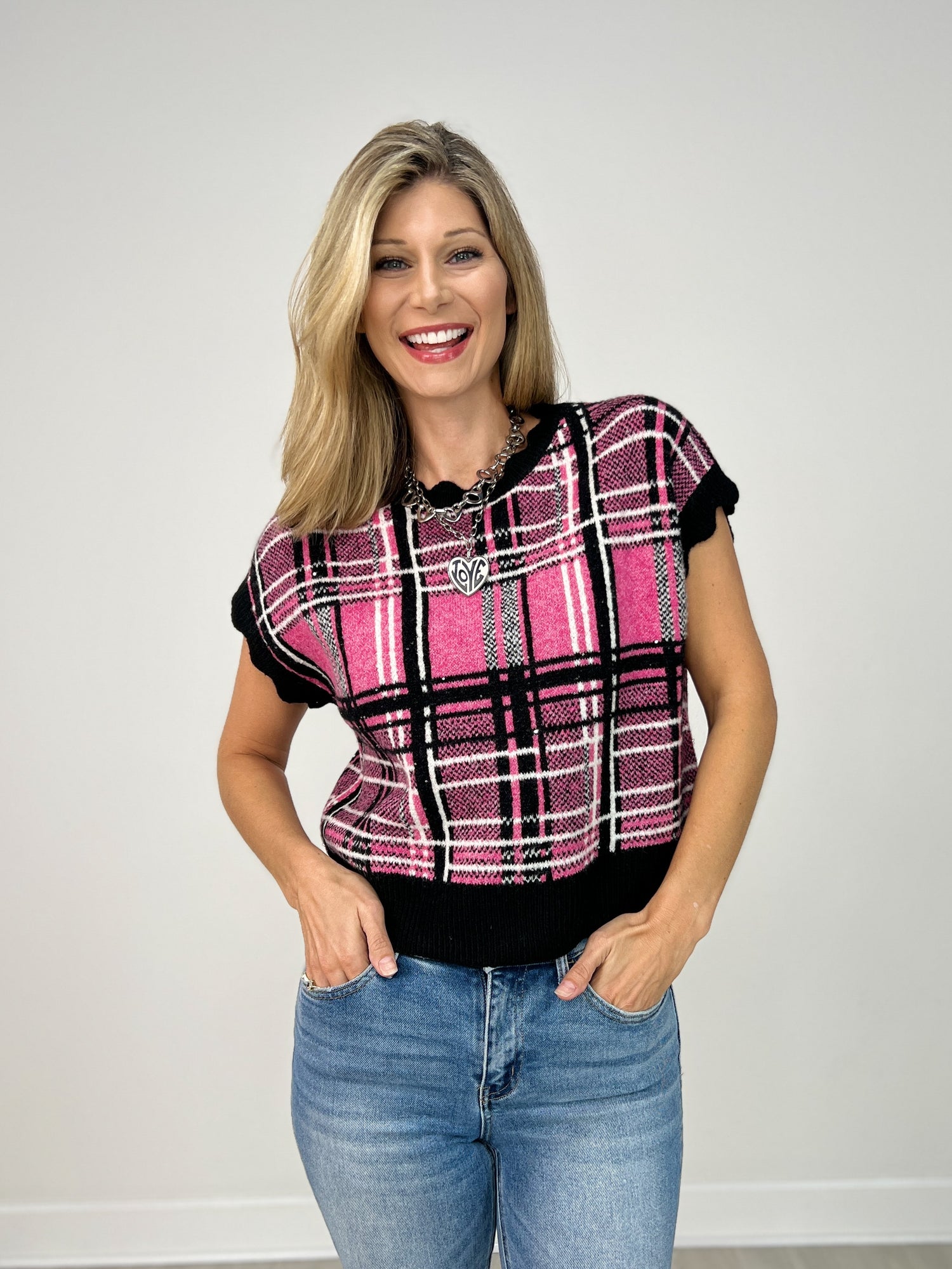 shéller scallop design knit tops Scalloped Knit Top