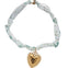 Silk Necklace Light Green with Heart Crown Charm