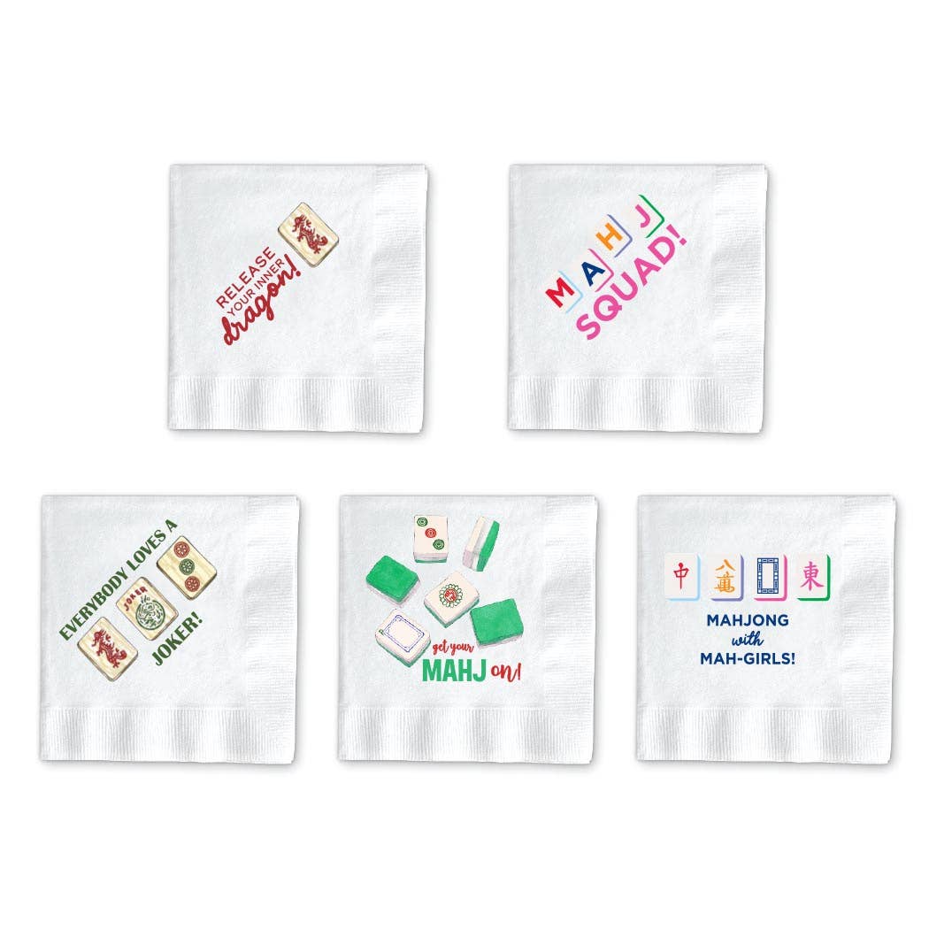 Donovan Designs - MAHJONG COCKTAIL NAPKINS: GET YOUR MAHJ ON